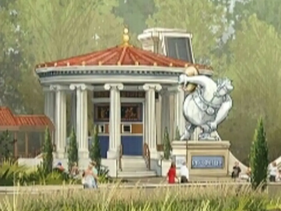 Referencia: Render del templete y la pieza construida en el parque
